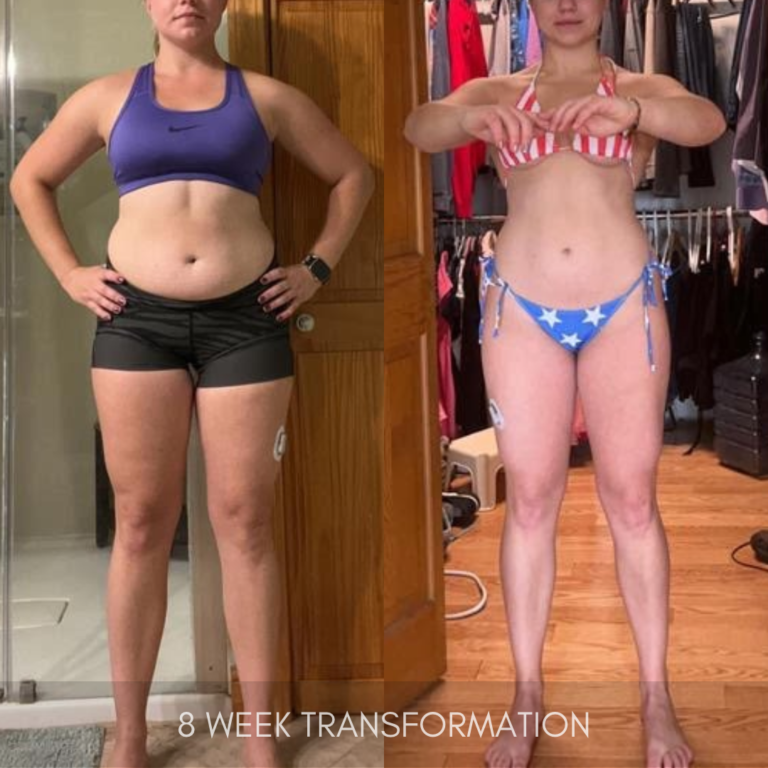Team Built Brand member 8-week transformation, before and after