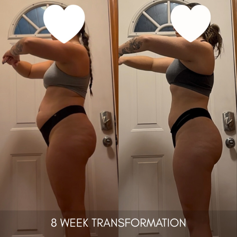 Team Built Brand member 8-week transformation, before and after