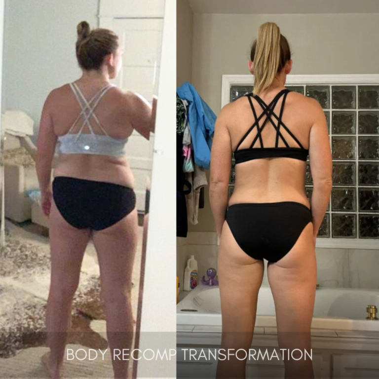 Team Built Brand member body recomposition transformation, before and after